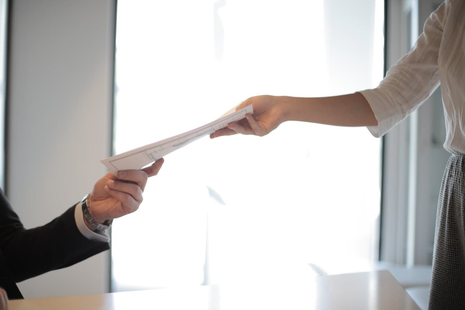 Rental application passing her documents