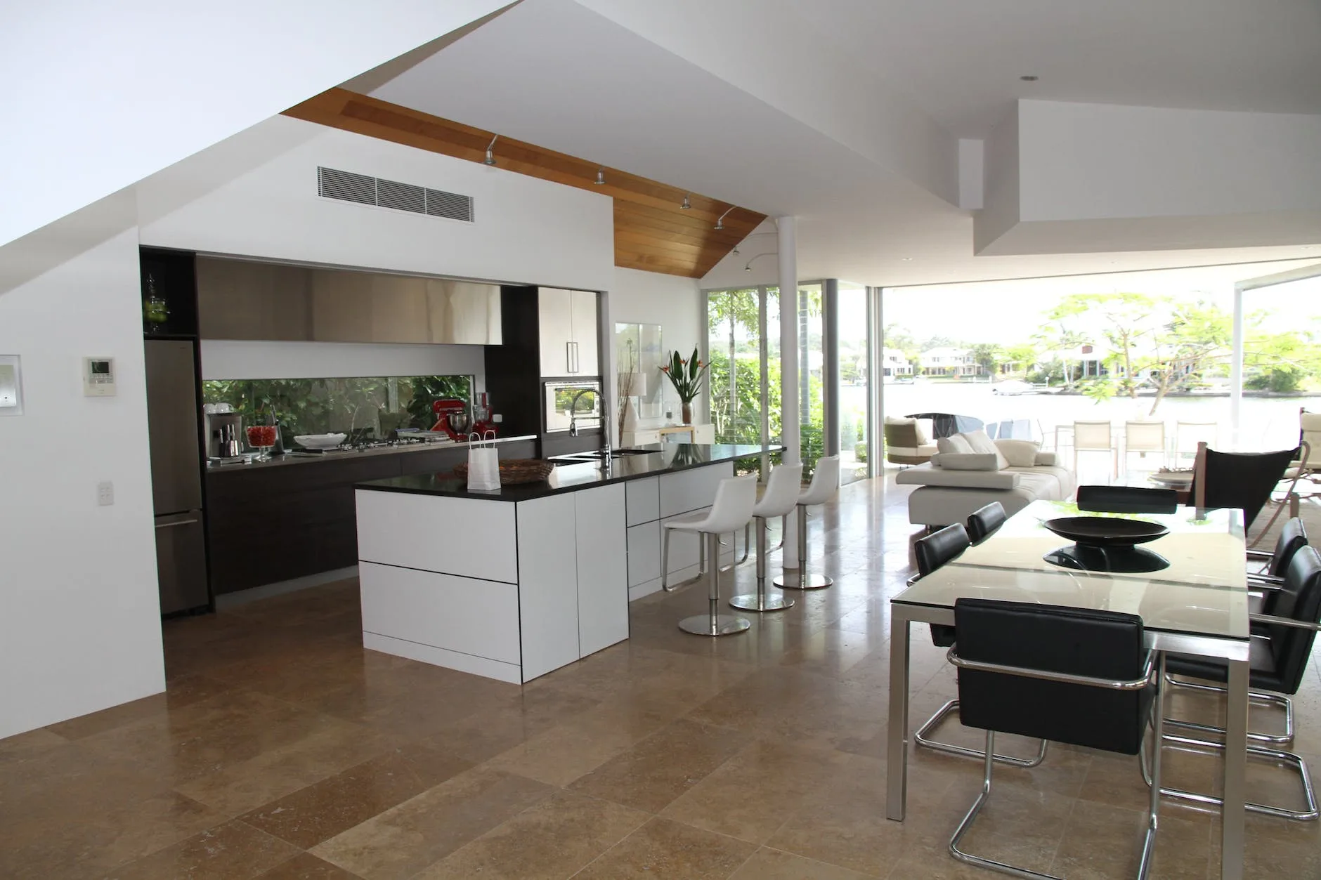rectangular white wooden dining table in the preserve property management